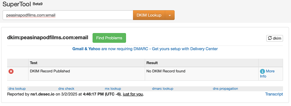 Emails not passing DMARC verification